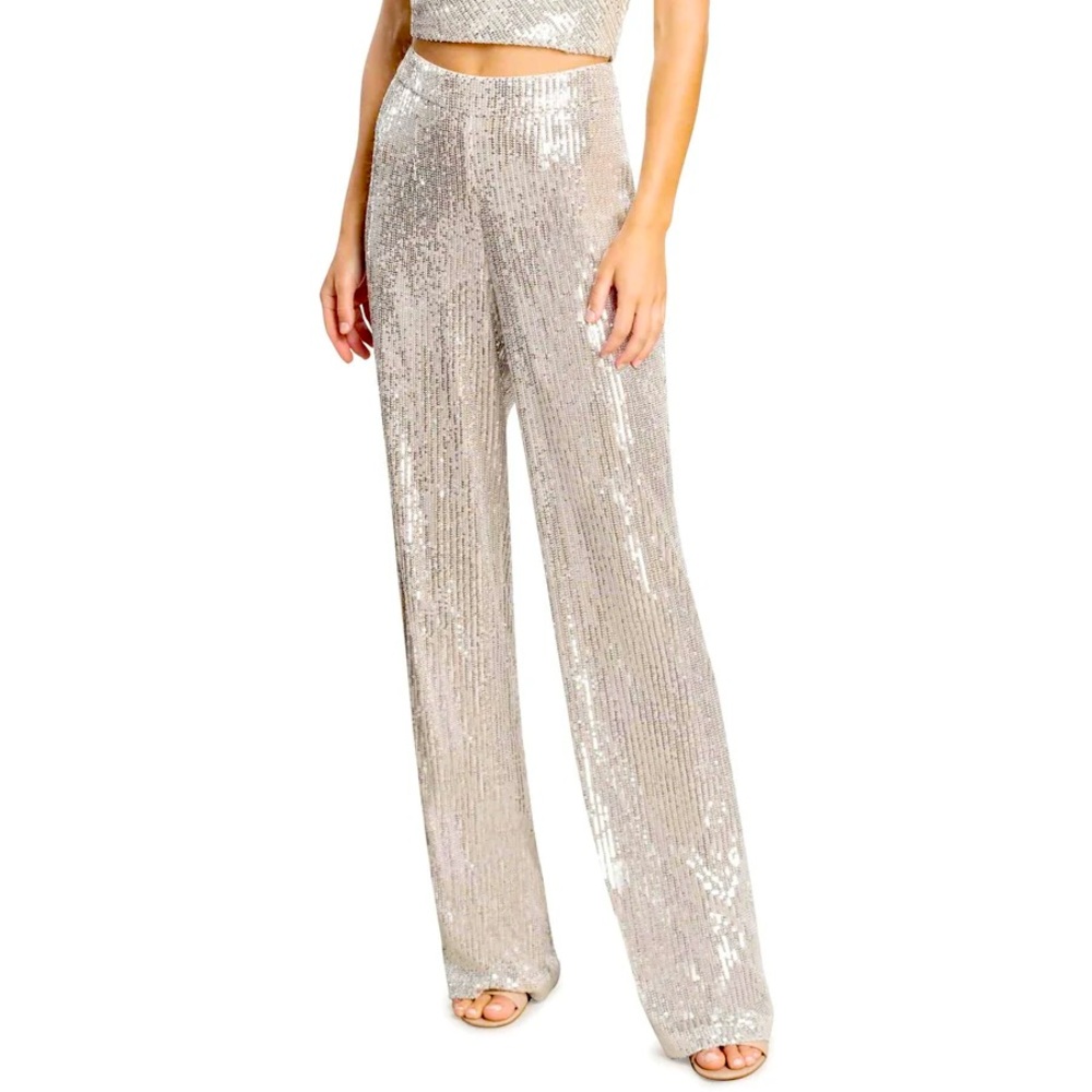 Dress The Population Sequin wide leg pants - M